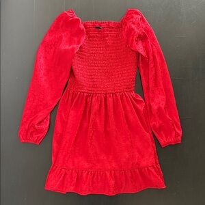 Art Class Vibrant Red Casual Kids Christmas Dress